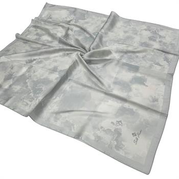 Silk Home Desenli Shiny Eşarp - 8647 - Açık Gümüş