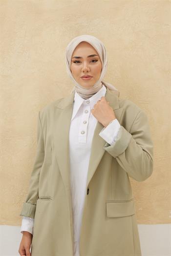 Silk Home Desenli Shiny Eşarp - 8647 - Bej