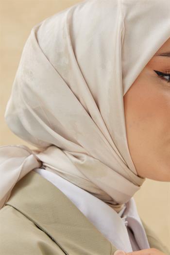 Silk Home Desenli Shiny Eşarp - 8647 - Bej