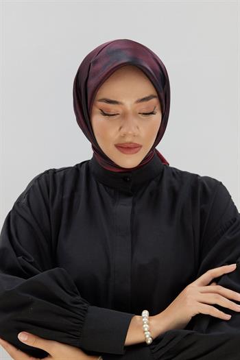 Silk Home Desenli Shiny Eşarp - 8647 - Bordo