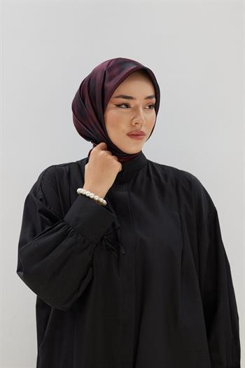 Silk Home Desenli Shiny Eşarp - 8647 - Bordo