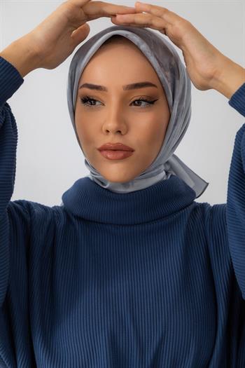 Silk Home Desenli Shiny Eşarp - 8647 - Buz Beyazı