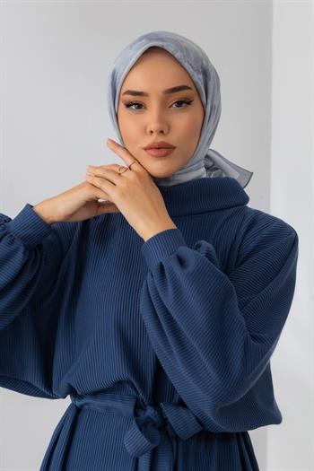 Silk Home Desenli Shiny Eşarp - 8647 - Buz Beyazı