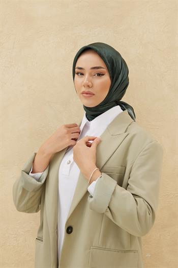 Silk Home Desenli Shiny Eşarp - 8647 - Haki