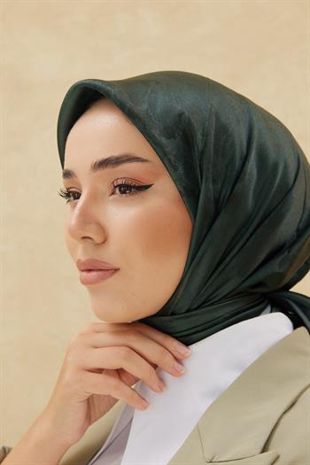 Silk Home Desenli Shiny Eşarp - 8647 - Haki