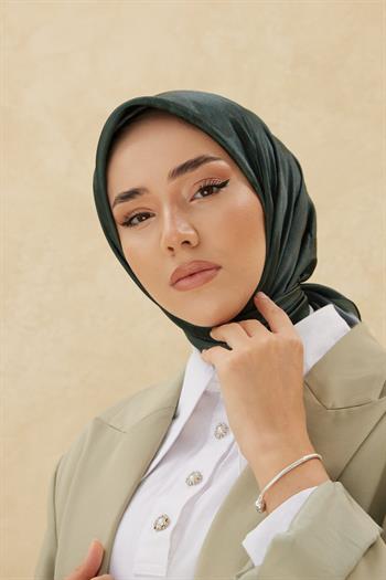 Silk Home Desenli Shiny Eşarp - 8647 - Haki