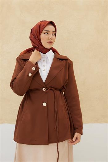 Silk Home Desenli Shiny Eşarp - 8647 - Kiremit