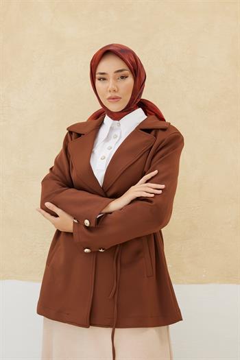 Silk Home Desenli Shiny Eşarp - 8647 - Kiremit