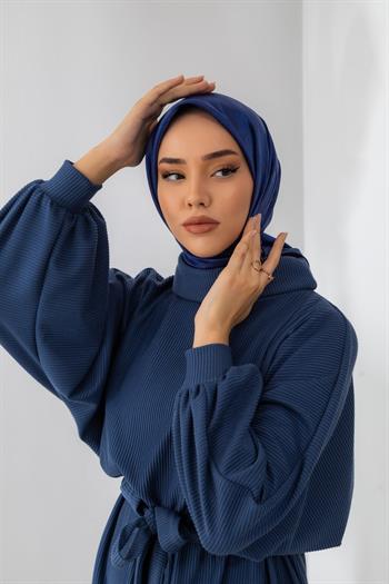 Silk Home Desenli Shiny Eşarp - 8647 - Lacivert