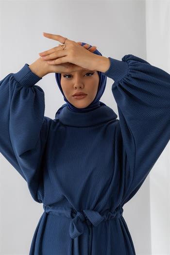 Silk Home Desenli Shiny Eşarp - 8647 - Lacivert