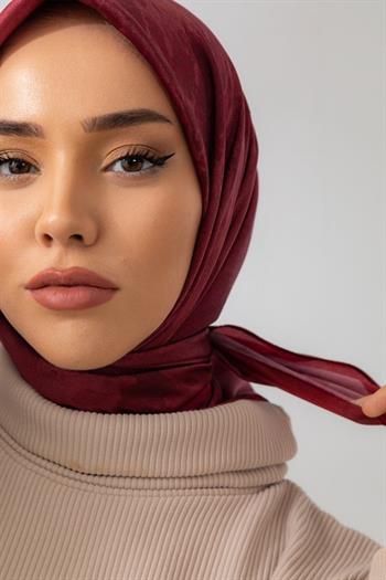 Silk Home Desenli Shiny Eşarp - 8647 - Kızılcık