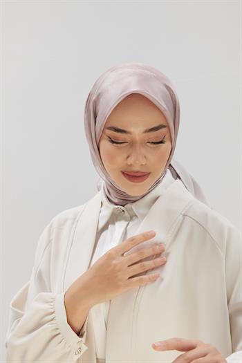 Silk Home Desenli Shiny Eşarp - 8647 - Pudra
