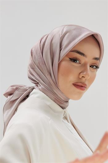Silk Home Desenli Shiny Eşarp - 8647 - Pudra