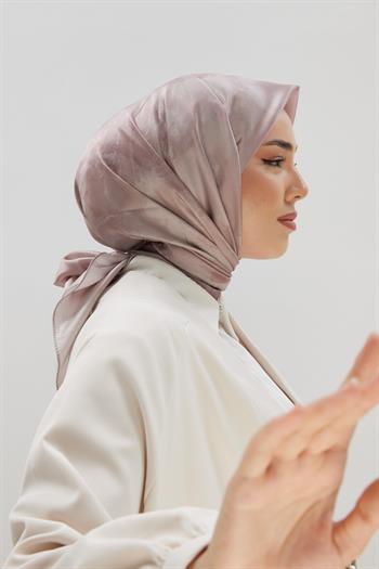 Silk Home Desenli Shiny Eşarp - 8647 - Pudra