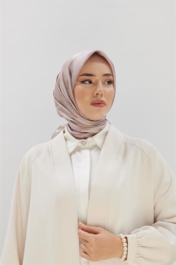 Silk Home Desenli Shiny Eşarp - 8647 - Pudra