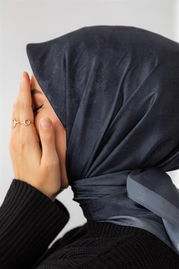 Silk Home Desenli Shiny Eşarp - 8647 - Siyah