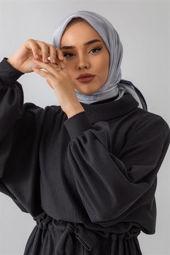 Silk Home Desenli Shiny Eşarp - 8647 - Siyah Gümüş