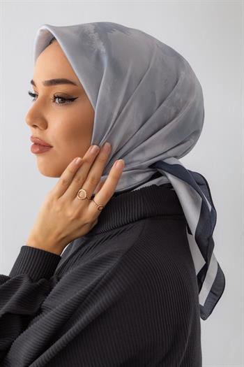Silk Home Desenli Shiny Eşarp - 8647 - Siyah Gümüş