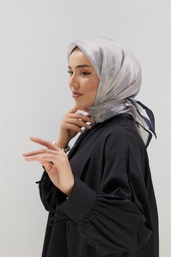 Silk Home Desenli Shiny Eşarp - 8647 - Taş Siyah