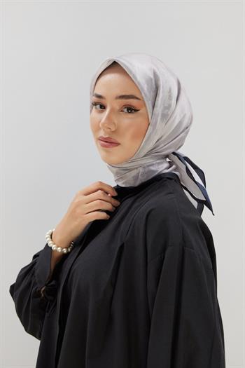 Silk Home Desenli Shiny Eşarp - 8647 - Taş Siyah