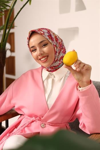 Silk Home Soft Eşarp - 1070 - Pembe Turuncu