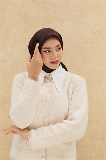 Silk Home Düz Shiny Eşarp - Acı Kahve