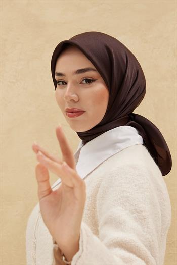 Silk Home Düz Shiny Eşarp - Acı Kahve