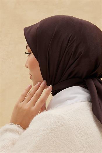 Silk Home Düz Shiny Eşarp - Acı Kahve