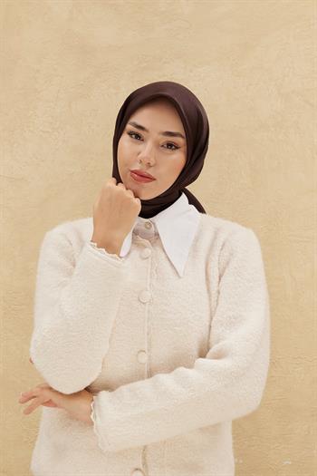 Silk Home Düz Shiny Eşarp - Acı Kahve