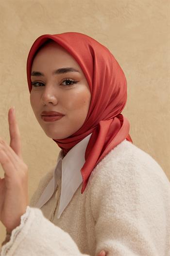 Silk Home Düz Shiny Eşarp - Açık Vişne