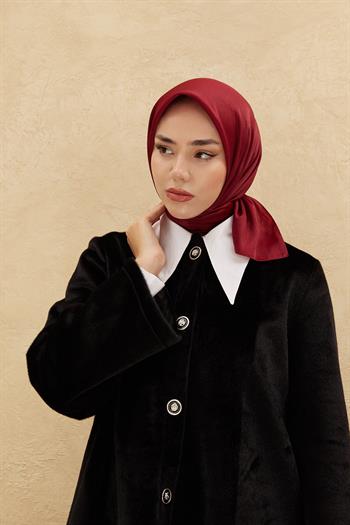 Silk Home Düz Shiny Eşarp - Bordo