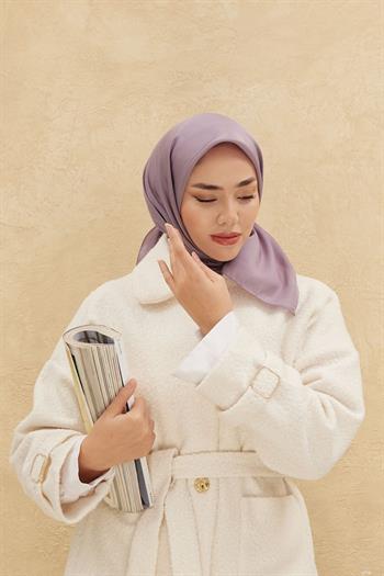 Silk Home Düz Shiny Eşarp - Erguvan