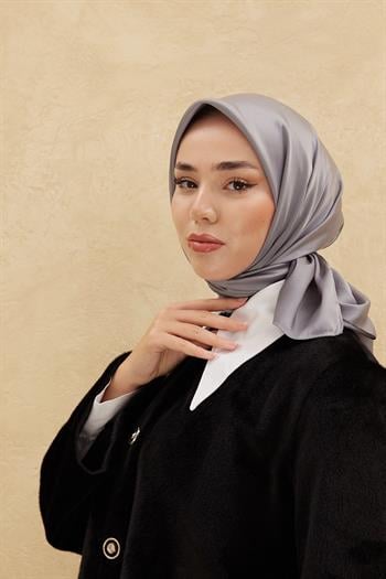 Silk Home Düz Shiny Eşarp - Füme