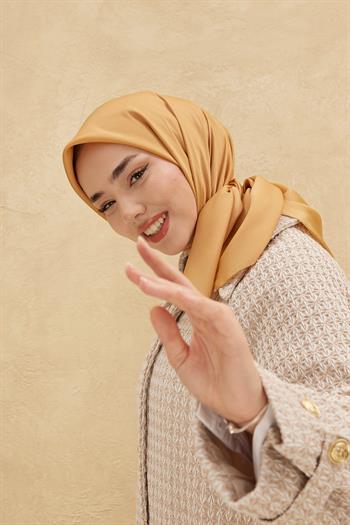 Silk Home Düz Shiny Eşarp - Gold