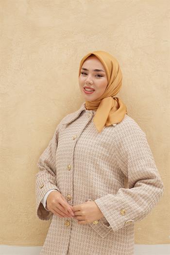 Silk Home Düz Shiny Eşarp - Gold