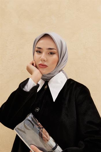 Silk Home Düz Shiny Eşarp - Gri