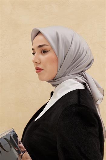 Silk Home Düz Shiny Eşarp - Gri