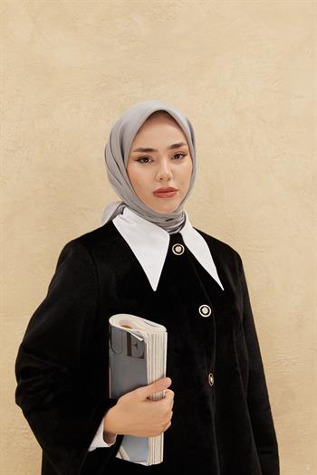 Silk Home Düz Shiny Eşarp - Gri