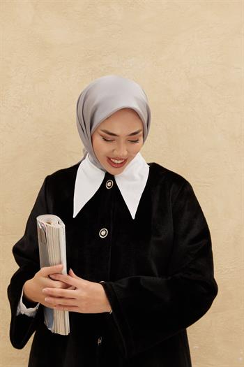 Silk Home Düz Shiny Eşarp - Gri