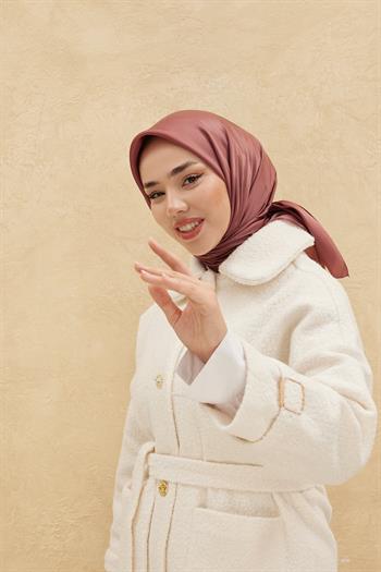 Silk Home Düz Shiny Eşarp - Gül Kurusu