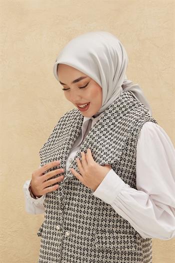 Silk Home Düz Shiny Eşarp - Gümüş