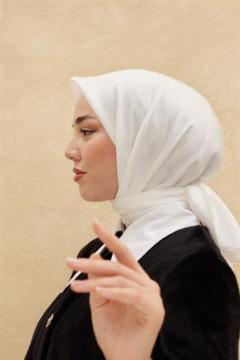 Silk Home Düz Shiny Eşarp - İnci Beyaz