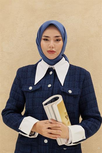 Silk Home Düz Shiny Eşarp - İndigo