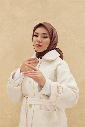 Silk Home Düz Shiny Eşarp - Kahve