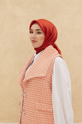 Silk Home Düz Shiny Eşarp - Kiremit