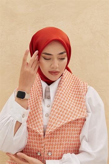 Silk Home Düz Shiny Eşarp - Kiremit