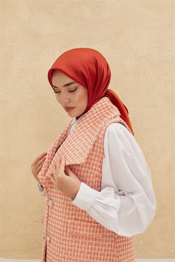 Silk Home Düz Shiny Eşarp - Kiremit