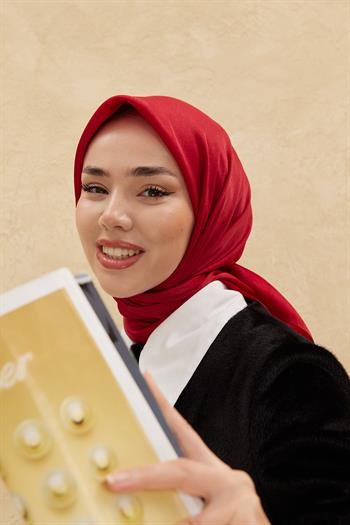 Silk Home Düz Shiny Eşarp - Kırmızı