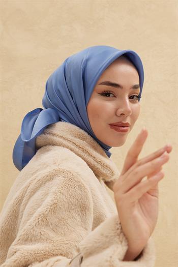 Silk Home Düz Shiny Eşarp - Kot Mavi