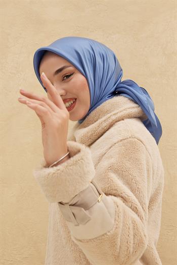 Silk Home Düz Shiny Eşarp - Kot Mavi